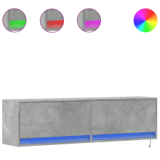 vidaXL betonszürke falra szerelhető TV-szekrény LED-del 140x31x38 cm (852372) bútor