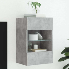 vidaXL betonszürke falra szerelhető TV-szekrény LED-del 40x30x60,5 cm bútor