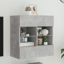 vidaXL betonszürke falra szerelhető TV-szekrény LED-del 58,5x30x60,5cm bútor