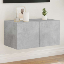 vidaXL betonszürke falra szerelhető TV-szekrény LED-del 60x35x31 cm bútor