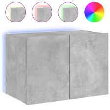 vidaXL betonszürke falra szerelhető TV-szekrény LED-del 60x35x41 cm (837308) bútor