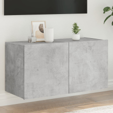 vidaXL betonszürke falra szerelhető TV-szekrény LED-del 80x35x41 cm bútor