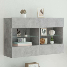 vidaXL betonszürke falra szerelhető TV-szekrény LED-del 98,5x30x60,5cm bútor