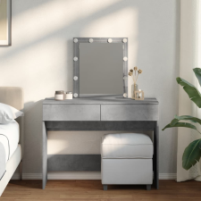 vidaXL betonszürke fésülködőasztal LED-del 100 x 40 x 130 cm bútor
