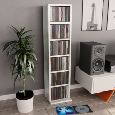 vidaXL betonszürke forgácslap CD-tartó szekrény 21 x 16 x 88 cm bútor