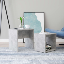 vidaXL betonszürke forgácslap dohányzóasztal szett 48 x 30 x 45 cm bútor