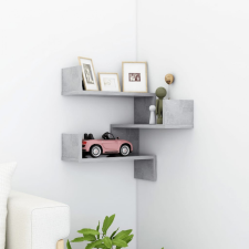 vidaXL Betonszürke forgácslap fali sarokpolc 40 x 40 x 50 cm bútor