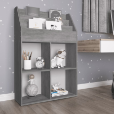 vidaXL betonszürke forgácslap gyerek újságtartó 71 x 30 x 114 cm bútor