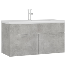 vidaXL betonszürke forgácslap mosdószekrény beépített mosdókagylóval (3071292) fürdőszoba bútor