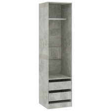 vidaXL betonszürke forgácslap ruhásszekrény fiókokkal 50 x 50 x 200 cm (800616) bútor
