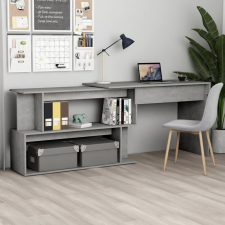 vidaXL Betonszürke forgácslap sarokasztal 200 x 50 x 76 cm bútor