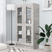vidaXL betonszürke forgácslap vitrinszekrény 82,5 x 30,5 x 150 cm bútor