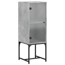 vidaXL betonszürke kisszekrény üvegajtókkal 35 x 37 x 100 cm (836556) bútor