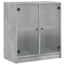 vidaXL betonszürke kisszekrény üvegajtókkal 68 x 37 x 75,5 cm (836423) bútor