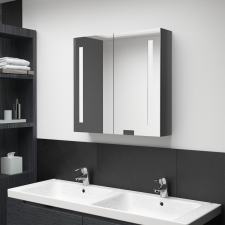 vidaXL betonszürke LED-es tükrös fürdőszobaszekrény 62 x 14 x 60 cm fürdőszoba bútor