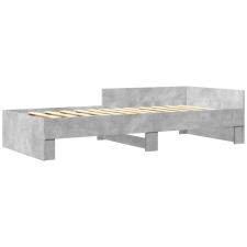 vidaXL betonszürke szerelt fa ágykeret 100 x 200 cm (849575) ágy és ágykellék