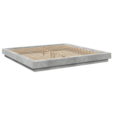 vidaXL betonszürke szerelt fa ágykeret 200 x 200 cm ágy és ágykellék