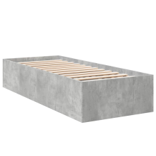 vidaXL betonszürke szerelt fa ágykeret 75 x 190 cm (841989) ágy és ágykellék