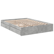 vidaXL betonszürke szerelt fa ágykeret fiókokkal 120 x 190 cm ágy és ágykellék