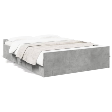 vidaXL betonszürke szerelt fa ágykeret fiókokkal 140 x 190 cm ágy és ágykellék