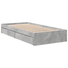 vidaXL betonszürke szerelt fa ágykeret fiókokkal 75 x 190 cm ágy és ágykellék