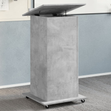 vidaXL betonszürke szerelt fa állópult kerékkel és fiókkal 55x55x107cm bútor