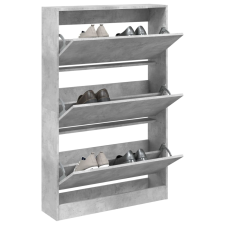 vidaXL betonszürke szerelt fa cipősszekrény 80 x 21 x 125,5 cm bútor