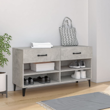 vidaXL betonszürke szerelt fa cipőszekrény 102x35x55 cm bútor
