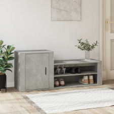 vidaXL betonszürke szerelt fa cipőszekrény 130x35x54 cm bútor