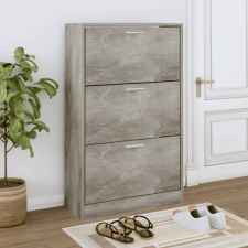 vidaXL betonszürke szerelt fa cipőszekrény 63x24x103 cm bútor