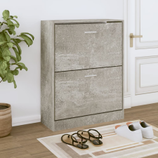 vidaXL betonszürke szerelt fa cipőszekrény 63x24x81 cm bútor