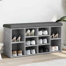 vidaXL betonszürke szerelt fa cipőtároló pad 102 x 32 x 50 cm bútor