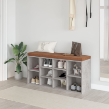 vidaXL betonszürke szerelt fa cipőtároló pad 103 x 30 x 48 cm bútor