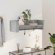 vidaXL betonszürke szerelt fa fali polc 100 x 35 x 30,5 cm bútor