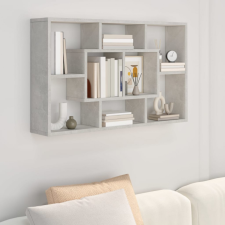 vidaXL betonszürke szerelt fa fali polc 85 x 16 x 52,5 cm bútor