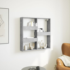 vidaXL betonszürke szerelt fa faliszekrény 80 x 15 x 80 cm bútor