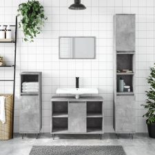 vidaXL betonszürke szerelt fa fürdőszobaszekrény 80 x 33 x 60 cm fürdőszoba bútor