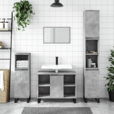 vidaXL betonszürke szerelt fa fürdőszobaszekrény 80 x 33 x 60 cm fürdőszoba bútor