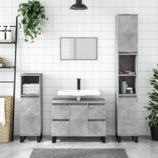 vidaXL betonszürke szerelt fa fürdőszobaszekrény 80 x 33 x 60 cm fürdőszoba bútor