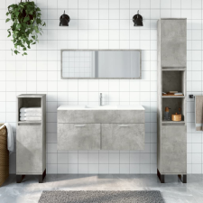 vidaXL betonszürke szerelt fa fürdőszobaszekrény tükörrel fürdőszoba bútor