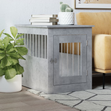 vidaXL betonszürke szerelt fa kutyaketrec 55 x 75 x 65 cm szállítóbox, fekhely kutyáknak