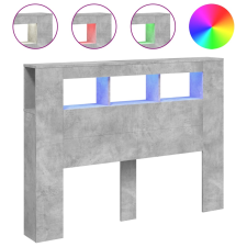 vidaXL betonszürke szerelt fa LED-es fejtámla 140x18,5x103,5 cm (837347) ágy és ágykellék