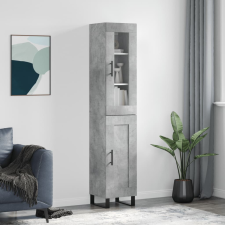 vidaXL betonszürke szerelt fa magasszekrény 34,5x34x180 cm bútor