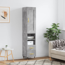 vidaXL betonszürke szerelt fa magasszekrény 34,5x34x180 cm bútor