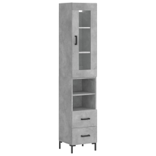 vidaXL betonszürke szerelt fa magasszekrény 34,5x34x180 cm (3199301) bútor