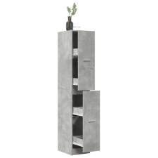vidaXL betonszürke szerelt fa patikaszekrény 30 x 41 x 174,5 cm bútor