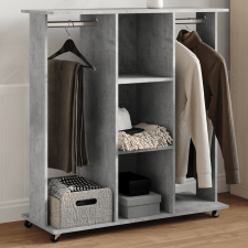 vidaXL betonszürke szerelt fa ruhásszekrény kerékkel 102 x 38 x 110 cm bútor