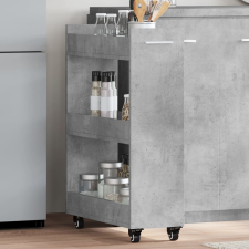 vidaXL betonszürke szerelt fa szekrény kerekekkel 60 x 22 x 79 cm bútor