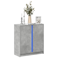 vidaXL betonszürke szerelt fa tálalószekrény LED-del 77 x 34 x 85 cm bútor