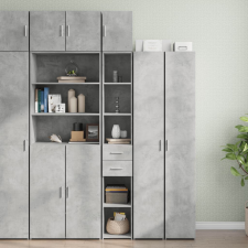 vidaXL betonszürke szerelt fa vékony tárolószekrény 30 x 42,5 x 225 cm bútor